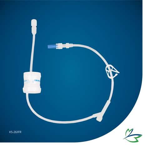 IV EXTENSION LINE WITH FLOW REGULATOR (GVS EURODROP¨) AND Y-SITE INJECTION PORT, TRANSPARENT LARGE-BORE (3.0 x 4.1mm), 46cm DEHP-FREE TUBING, MLL/FLL END