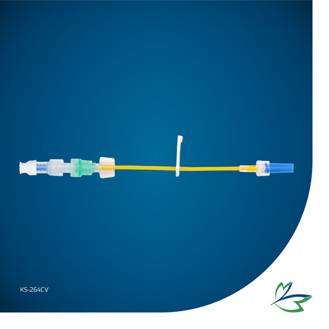 IV EXTENSION LINE, SMALL-BORE (0.9 x 2.5mm), 10cm LIGHT-PROTECTED DEHP-FREE TUBING WITH NEEDLE-FREE CONNECTOR AND CHECK-VALVE, MLL/FLL END