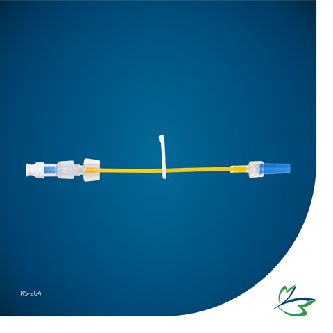IV EXTENSION LINE, SMALL-BORE (0.9 x 2.5mm), 10cm LIGHT-PROTECTED DEHP-FREE TUBING WITH NEEDLE-FREE CONNECTOR, MLL/FLL END