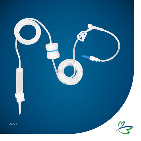 IV INFUSION SET WITH FLOW REGULATOR, Y-SITE INJECTION PORT, TRANSPARENT LARGE-BORE (3.0 x 4.1mm), 143cm PVC-FREE TUBING