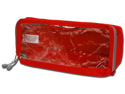 Long Pouch for Emergency Bags with Window 33x15x11cm Red