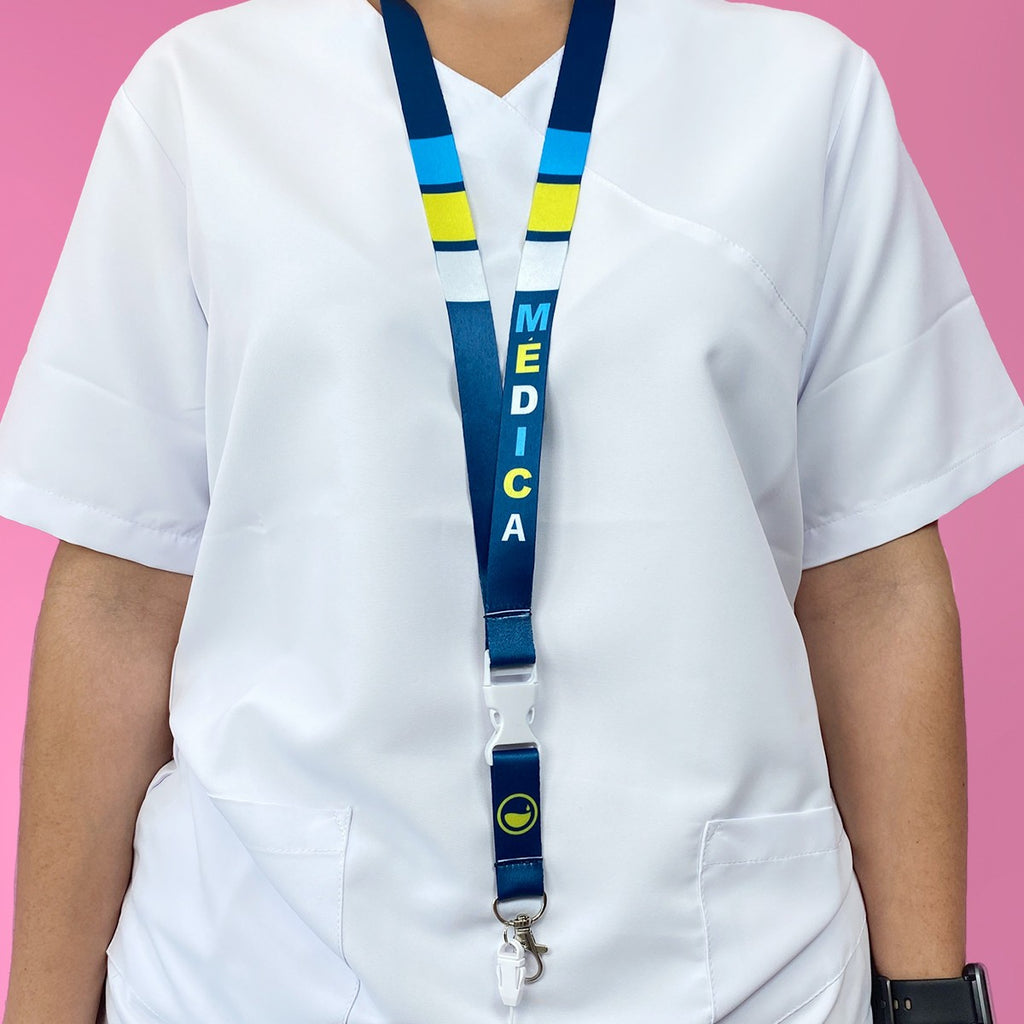 Lab Tech Landyard Lanyard with Trident Hook & Carabiner & Safety Clip Doctor Unisex Retr ...