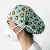 Long Hair Surgical Cap with with Buttons and Elastic Band - Potter Girls