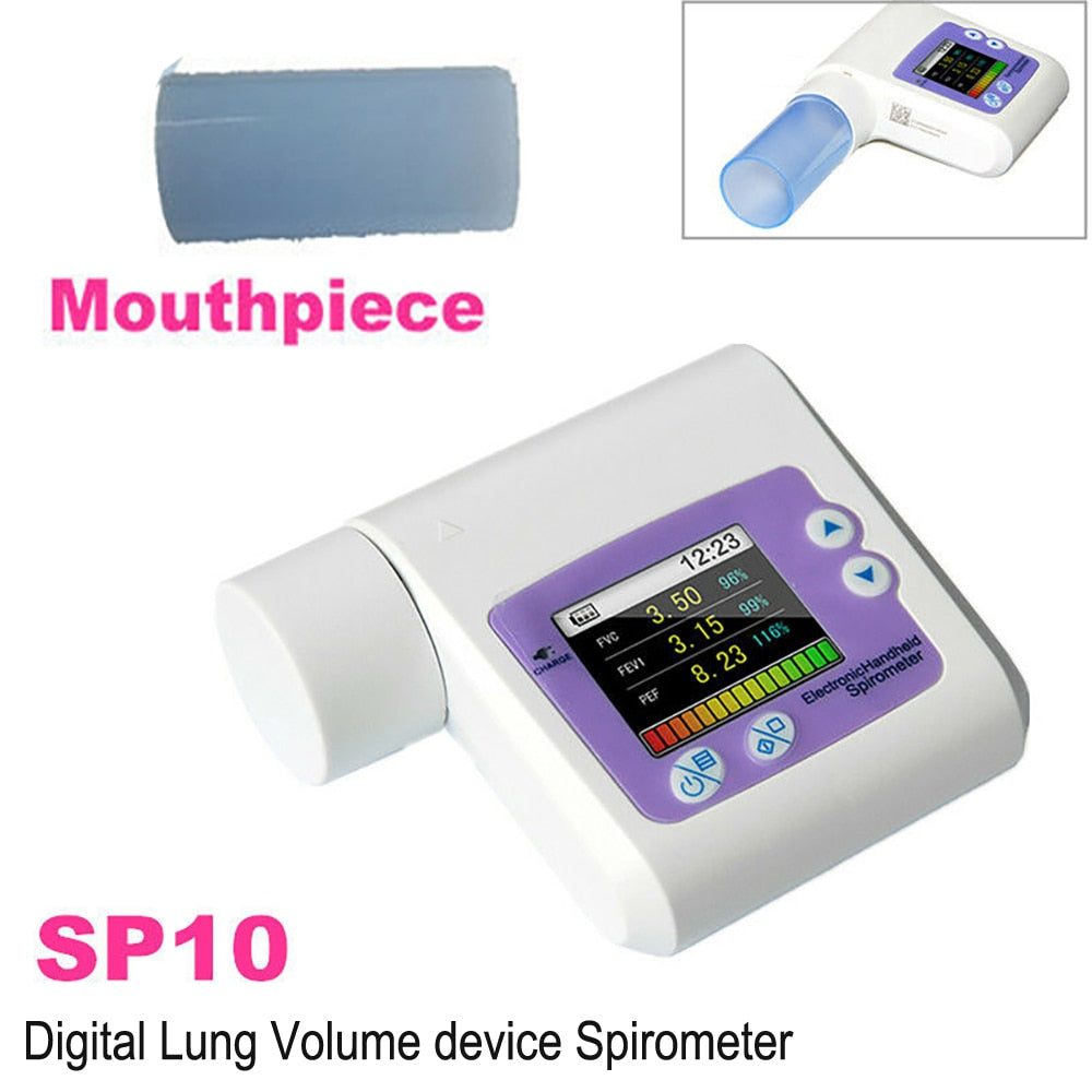 Spitometry Instrument SP10 Handheld Spirometer Lung Volume device Spirometer Breathing Funct ...