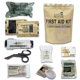 First Aid Kit 10pcs (Military Emergency IFAK  Trauma Kit with Aluminum Tourniquet)
