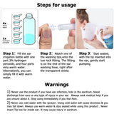 steps for usage Ear Cleaning Irrigation Kit 500mL