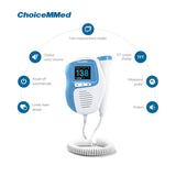 CHOICEMMED MD800 Fetal Doppler 3MHz (2MHz Optional ) Probe Heart Beat Monitor Multiple Colour