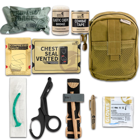 First Aid Kit (Hiking, Hunting, Camping - IFAK SOS Emergency Trauma Kit)