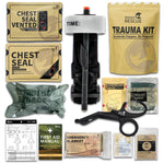 First Aid Kit 10pcs (Military Emergency IFAK  Trauma Kit with Aluminium Tourniquet)