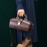 Handcrafted Doctors Bag Retro Messenger French Leather Women Handbag