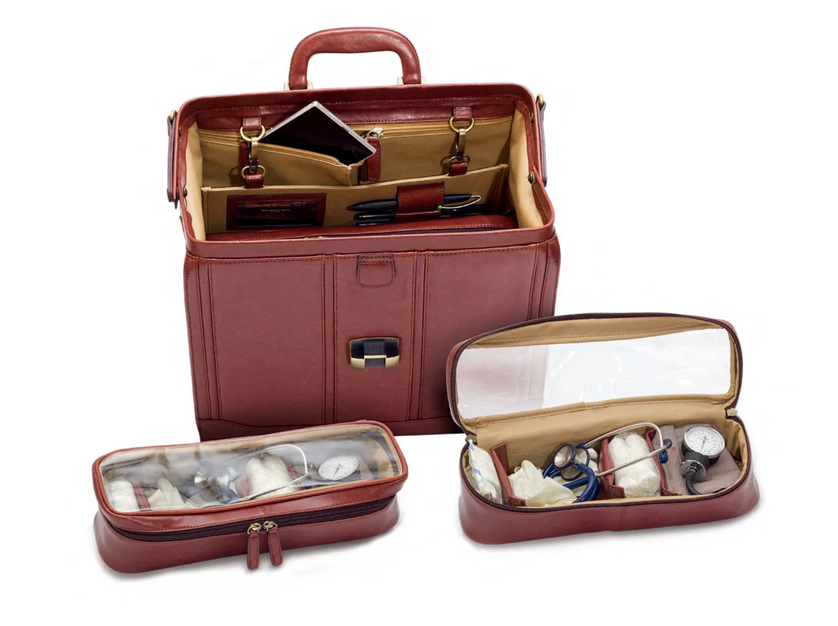 Elite Traditional Medical Case Brown Leather Doctors Bag – SUPER B PLUS ...