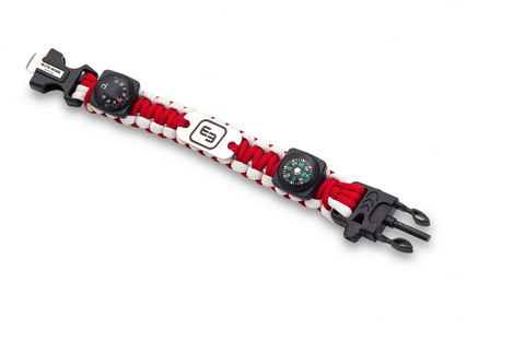 WRISTS Survival Bracelet Rescue Fluorescent Bracelet Paracord Red White